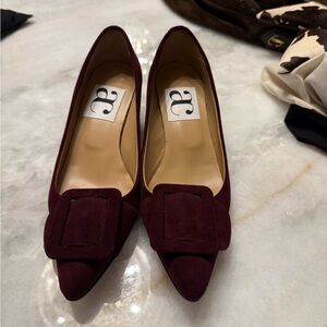 Chic Burgundy Suede Women's Loafers